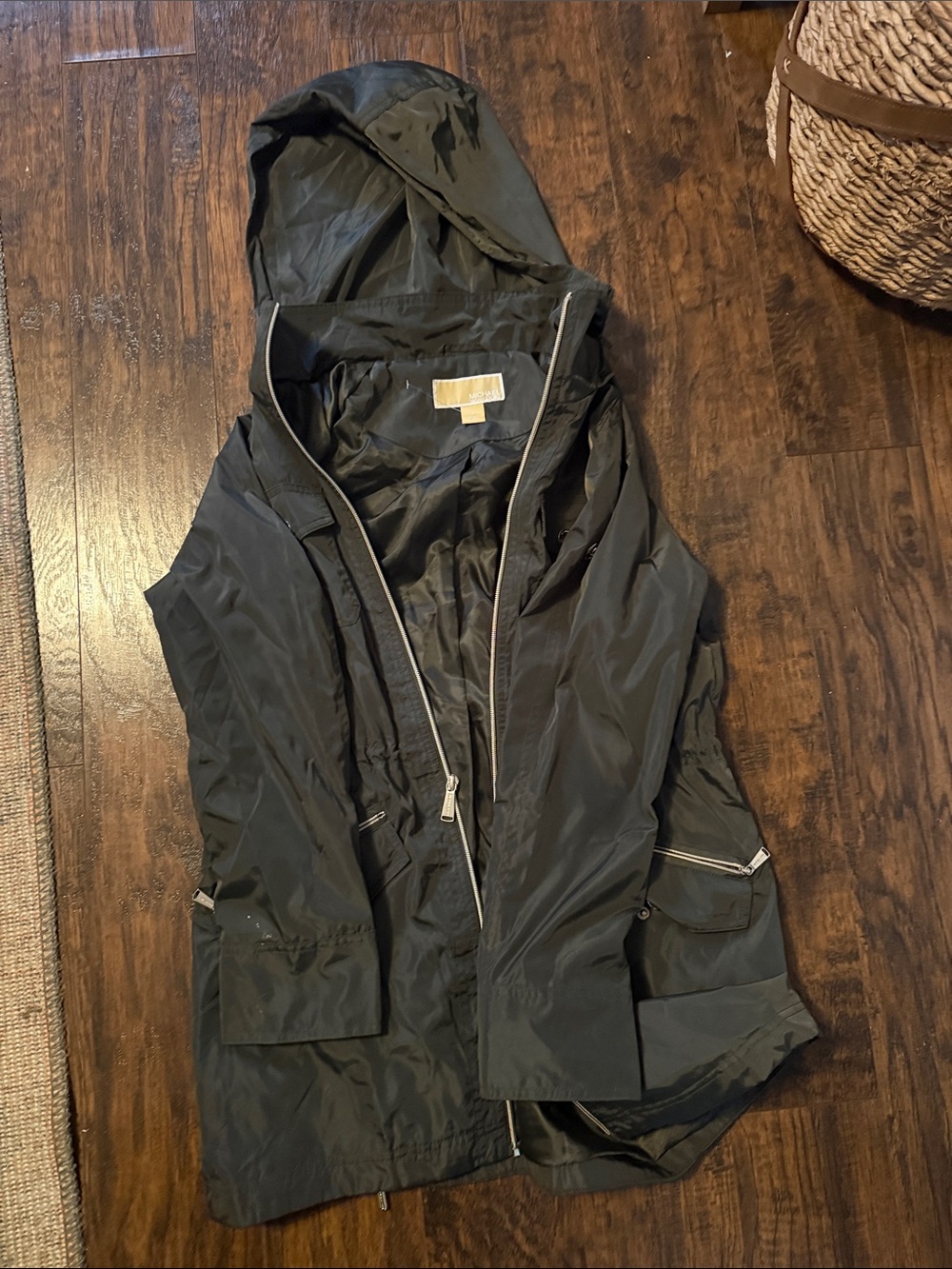 Michael Kors Women's Hooded Windbreaker Jacket - Dark Olive